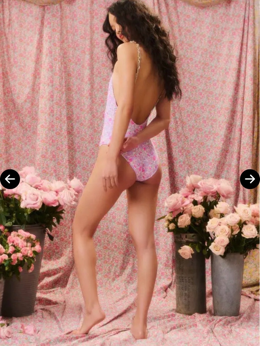 NWT LoveShackFancy Kandri One-Piece Swimsuit Lavender Lemon Medium - Picture 2 of 6